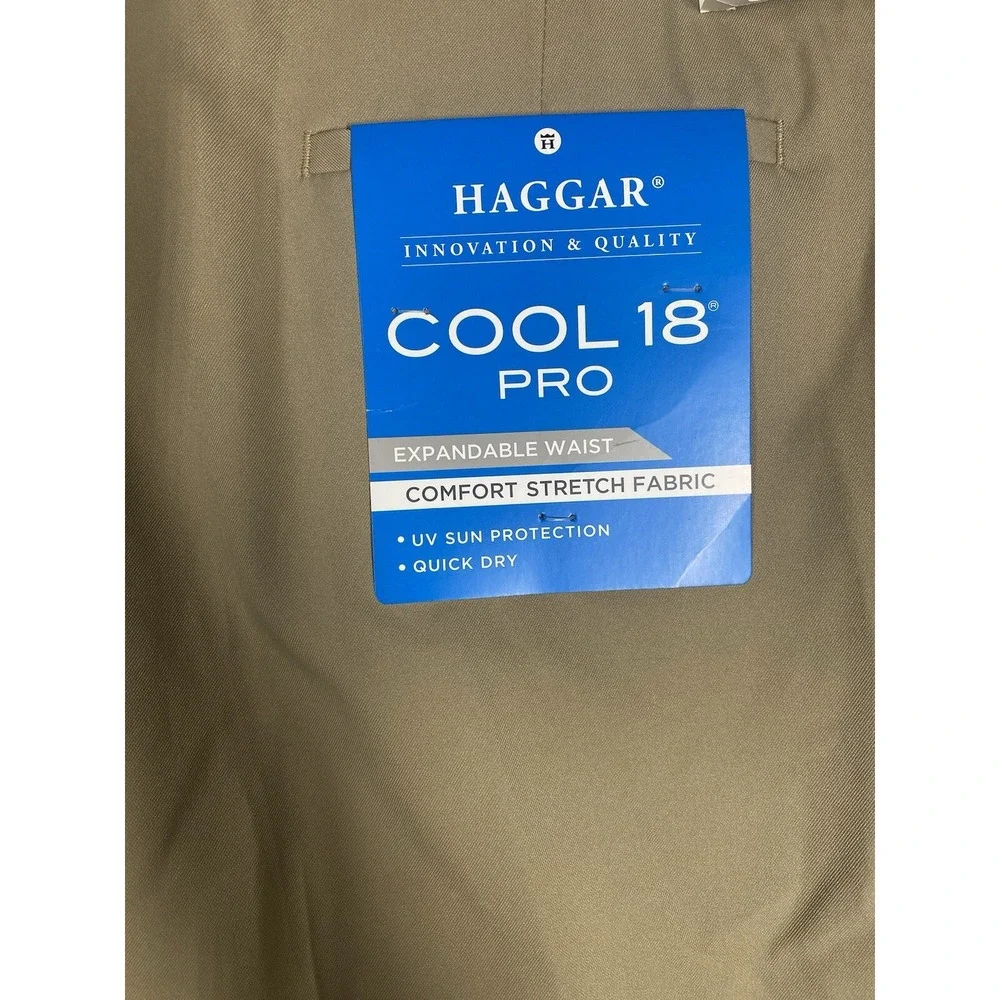 Haggar Mens Big & Tall Cool 18 Pro Shorts in Khaki Size‎ 40W